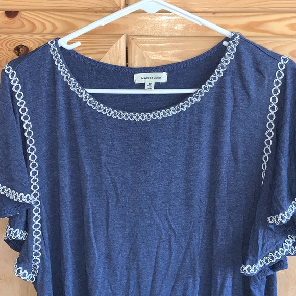 Max Studio embroidery flattery minimalist shirt size 1X - Picture 2 of 4